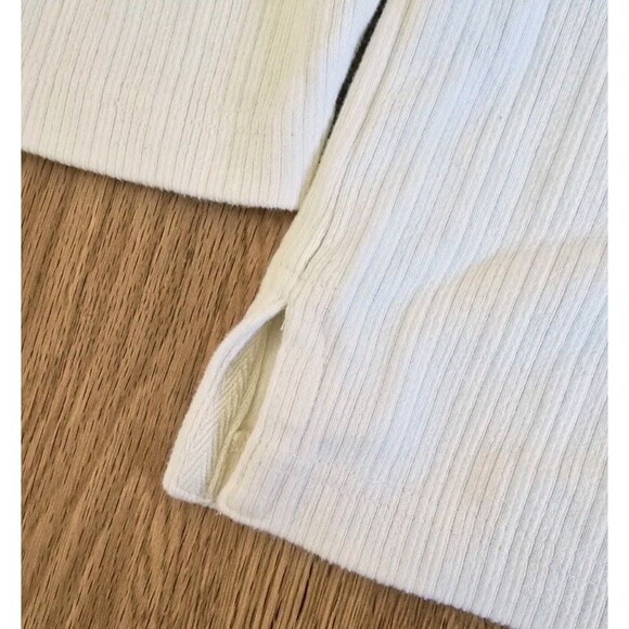 Vintage Chaps Ralph Lauren Cotton Sweatshirt Men Size L Ivory Ribbed Henley 90s - Picture 4 of 11